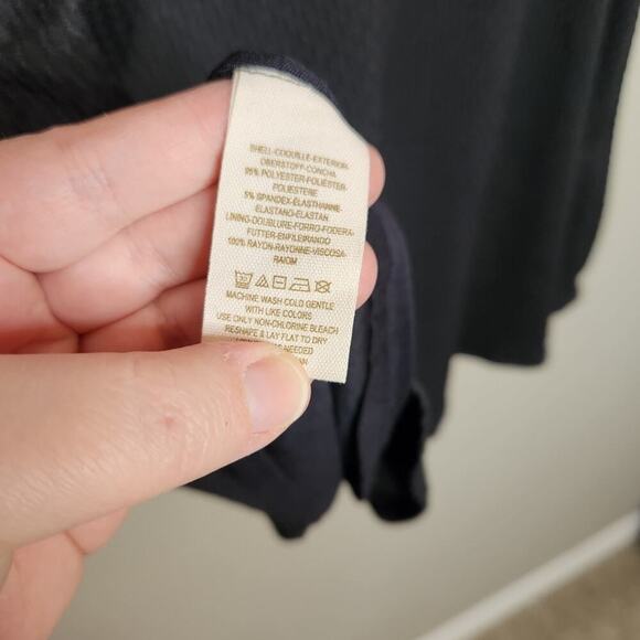 Free People Size Medium Black Waffle Knit Dress With Crocheted Collar - Picture 13 of 15